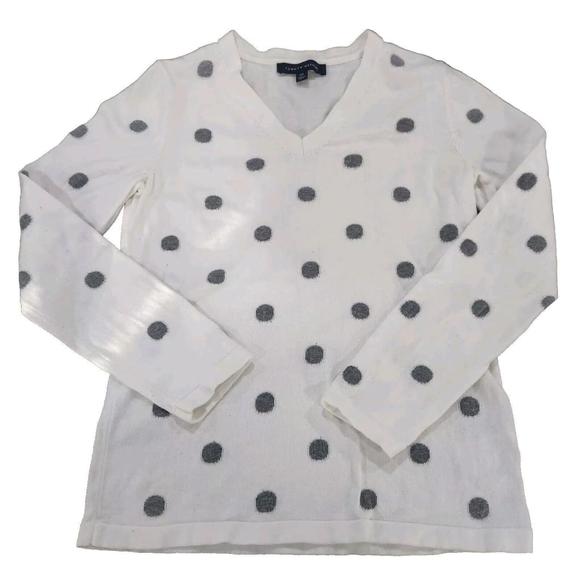 Tommy Hilfiger Tops - Tommy Hilfiger V- Neck Sweater Womens White/Gray Size Small S/P Never Worn